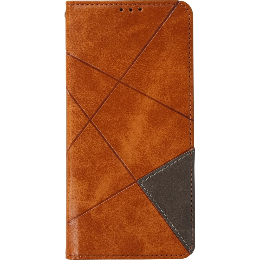 Coque iPhone 17 Pro Max - Flip Géometrique brun clair