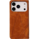 Coque iPhone 17 Pro Max - Flip Géometrique brun clair