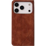 Coque iPhone 17 Pro Max - Flip Géometrique brun foncé