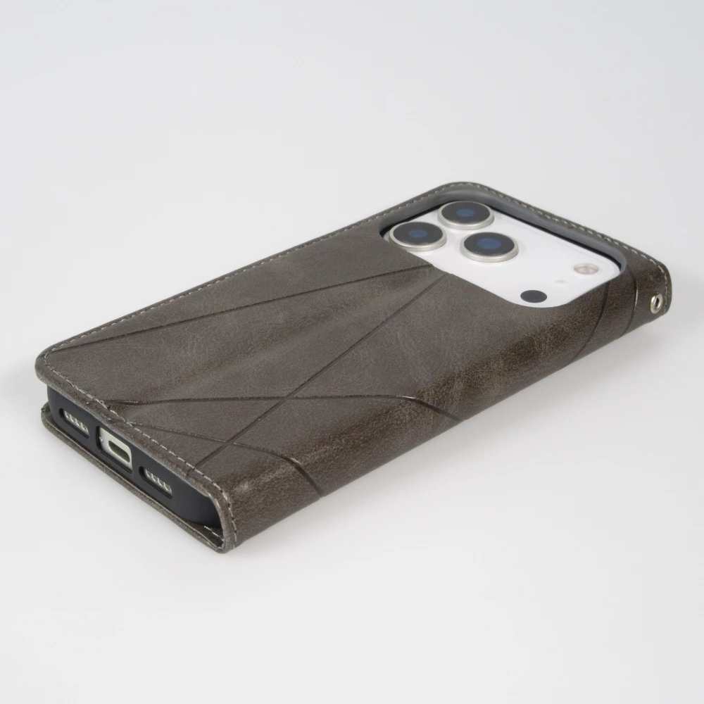 Coque iPhone 17 Pro Max - Flip Géometrique - Gris