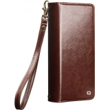 Coque iPhone 17 Pro Max -  Flip Qialino cuir v&eacute;ritable Handbag - Brun