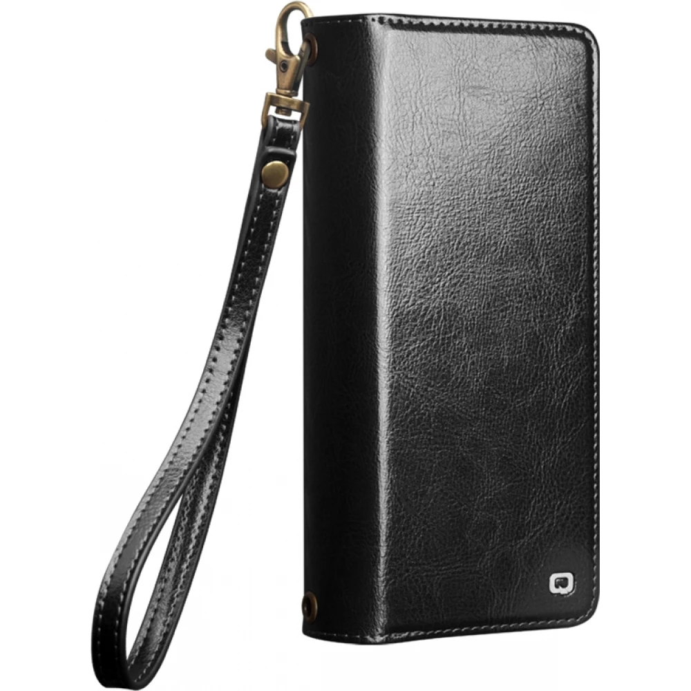 Coque iPhone 17 Pro Max -  Flip Qialino cuir v&eacute;ritable Handbag - Noir