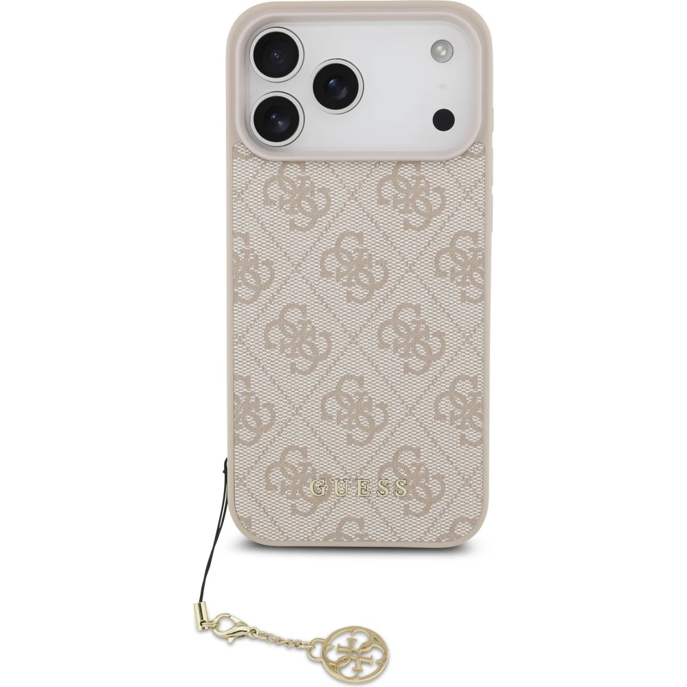 Coque iPhone 17 Pro Max - Guess 4G charm protection élégante design raffiné accessoire tendance - Rose