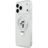 iPhone 17 Pro Max Case Hülle - Karl Lagerfeld Choupette MagSafe Ringstand mit Halterung - Weiß