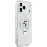 iPhone 17 Pro Max Case Hülle - Karl Lagerfeld Choupette MagSafe Ringstand mit Halterung - Weiß