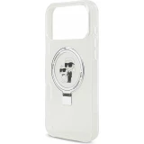 iPhone 17 Pro Max Case Hülle - Karl Lagerfeld Choupette MagSafe Ringstand mit Halterung - Weiß