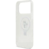 iPhone 17 Pro Max Case Hülle - Karl Lagerfeld Choupette MagSafe Ringstand mit Halterung - Weiß
