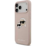 iPhone 17 Pro Max Case Hülle - Karl Lagerfeld MagSafe-kompatible Silikonhülle mit Karl- und Choupette-Design - Rosa