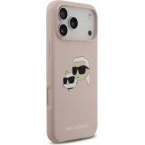 iPhone 17 Pro Max Case Hülle - Karl Lagerfeld MagSafe-kompatible Silikonhülle mit Karl- und Choupette-Design - Rosa