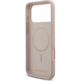 iPhone 17 Pro Max Case Hülle - Karl Lagerfeld MagSafe-kompatible Silikonhülle mit Karl- und Choupette-Design - Rosa