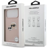 iPhone 17 Pro Max Case Hülle - Karl Lagerfeld MagSafe-kompatible Silikonhülle mit Karl- und Choupette-Design - Rosa