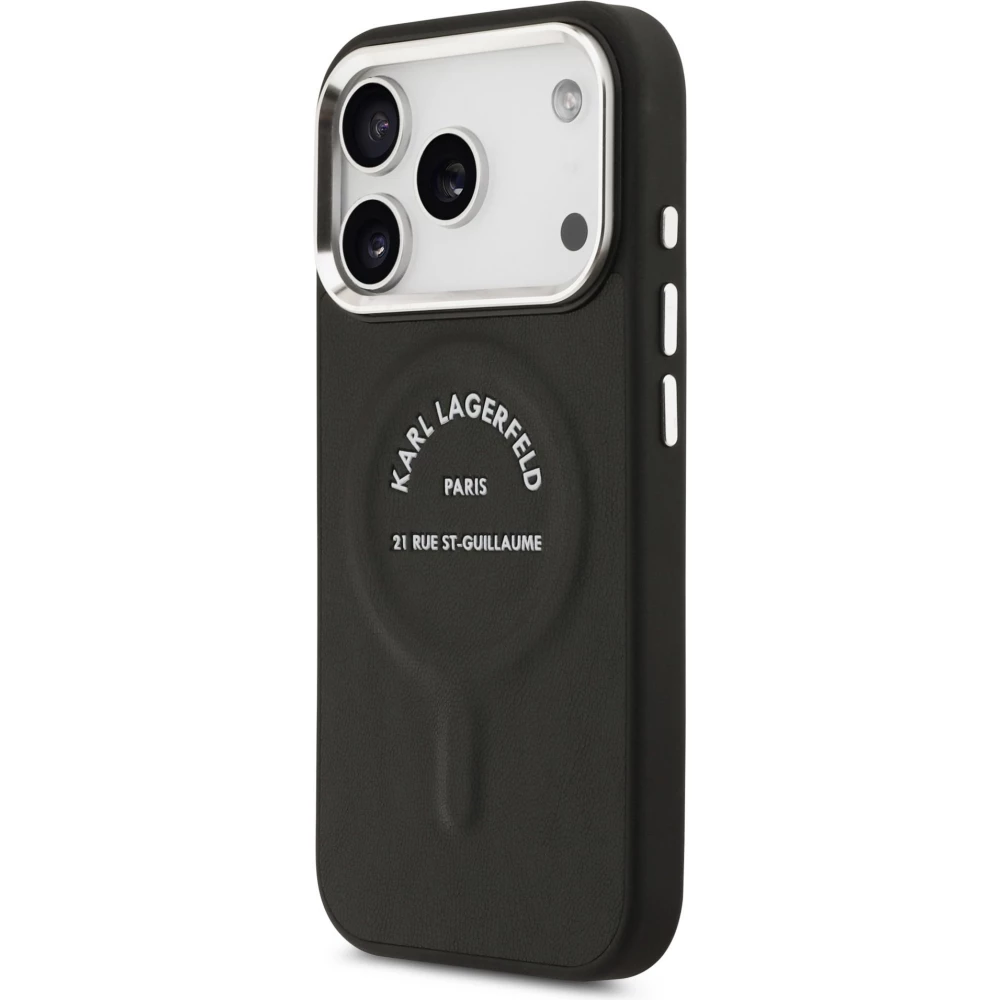 iPhone 17 Pro Max Case H&uuml;lle - Karl Lagerfeld PU RSG MagSafe Logo Elegant und Schutz - Schwarz
