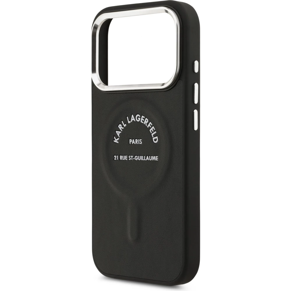 iPhone 17 Pro Max Case H&uuml;lle - Karl Lagerfeld PU RSG MagSafe Logo Elegant und Schutz - Schwarz