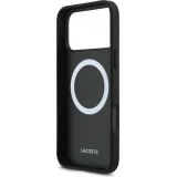 iPhone 17 Pro Max Case H&uuml;lle - Lacoste Iconic Petit Pique MagSafe mit Magnetportemonnaie - Schwarz