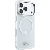 Coque iPhone 17 Pro Max - Lacoste IML petit piqu&eacute; m&eacute;tal MagSafe protection &eacute;l&eacute;gante et durable - Transparent