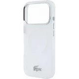 Coque iPhone 17 Pro Max - Lacoste IML petit piqu&eacute; m&eacute;tal MagSafe protection &eacute;l&eacute;gante et durable - Transparent