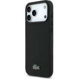 Coque iPhone 17 Pro Max - Lacoste Petit Pique MagSafe avec logo m&eacute;tal protection &eacute;l&eacute;gante et durable - Noir