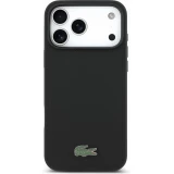 Coque iPhone 17 Pro Max - Lacoste Petit Pique MagSafe avec logo m&eacute;tal protection &eacute;l&eacute;gante et durable - Noir