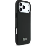 Coque iPhone 17 Pro Max - Lacoste Petit Pique MagSafe avec logo m&eacute;tal protection &eacute;l&eacute;gante et durable - Noir