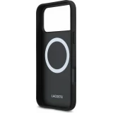 Coque iPhone 17 Pro Max - Lacoste Petit Pique MagSafe avec logo m&eacute;tal protection &eacute;l&eacute;gante et durable - Noir