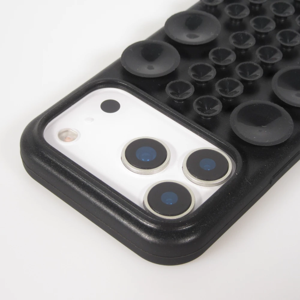 Coque iPhone 17 Pro Max - Murale ventouse pastel avec fixation sur surfaces - Noir