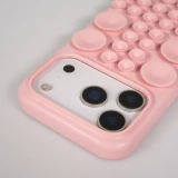Coque iPhone 17 Pro Max - Murale ventouse pastel avec fixation sur surfaces - Rose