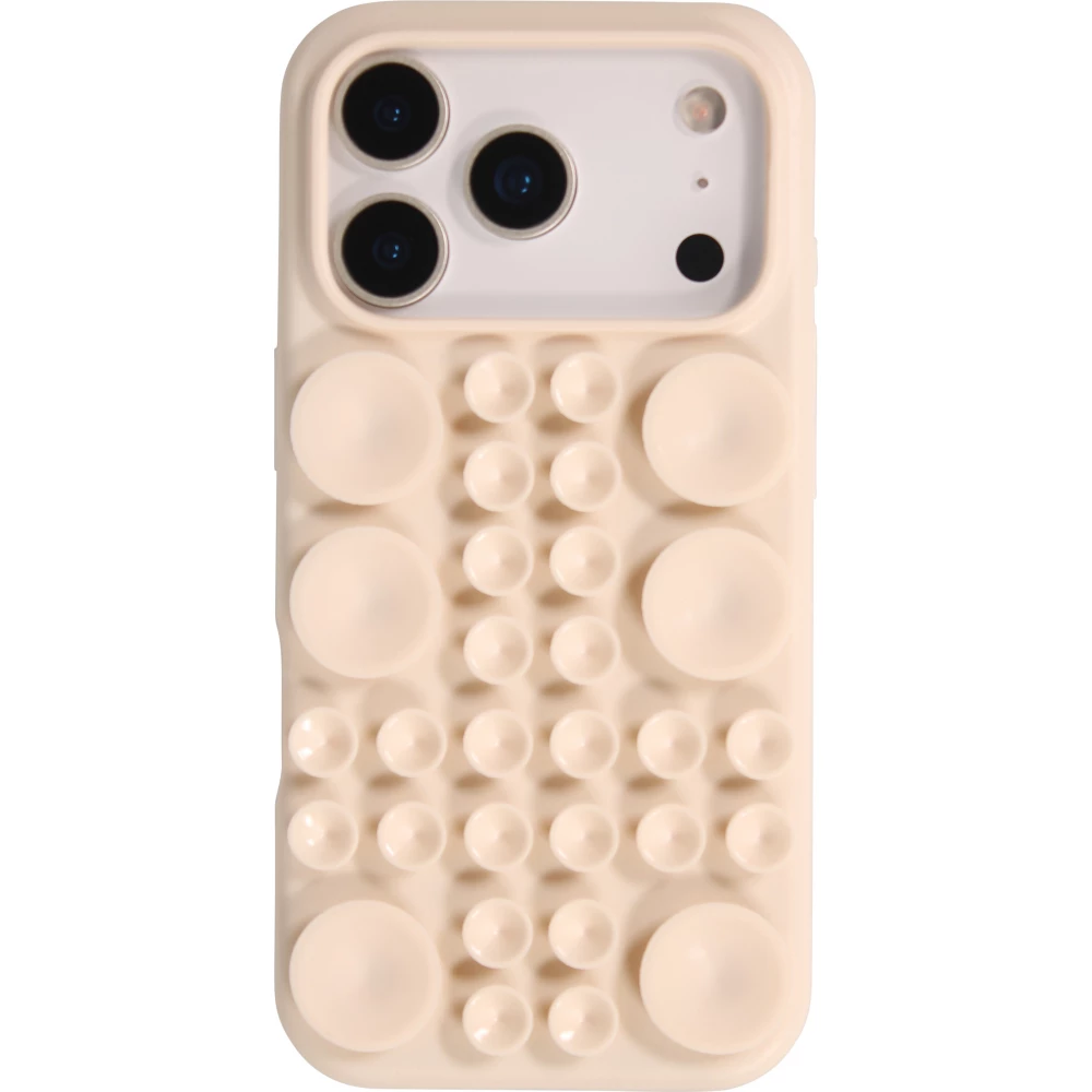 Coque iPhone 17 Pro - Murale ventouse pastel avec fixation sur surfaces - Vanille