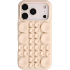 Coque iPhone 17 Pro - Murale ventouse pastel avec fixation sur surfaces - Vanille