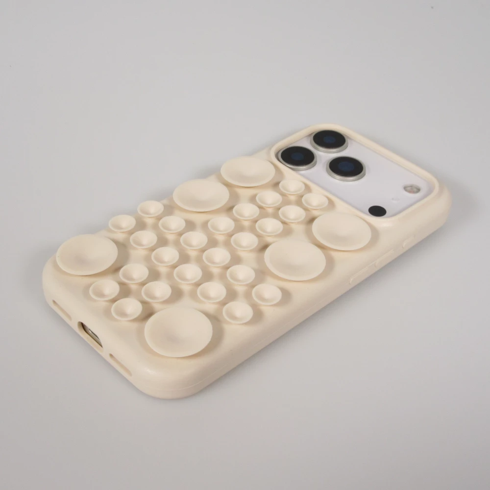 Coque iPhone 17 Pro - Murale ventouse pastel avec fixation sur surfaces - Vanille