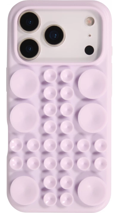Coque iPhone 17 Pro Max - Murale ventouse pastel avec fixation sur surfaces - Violet