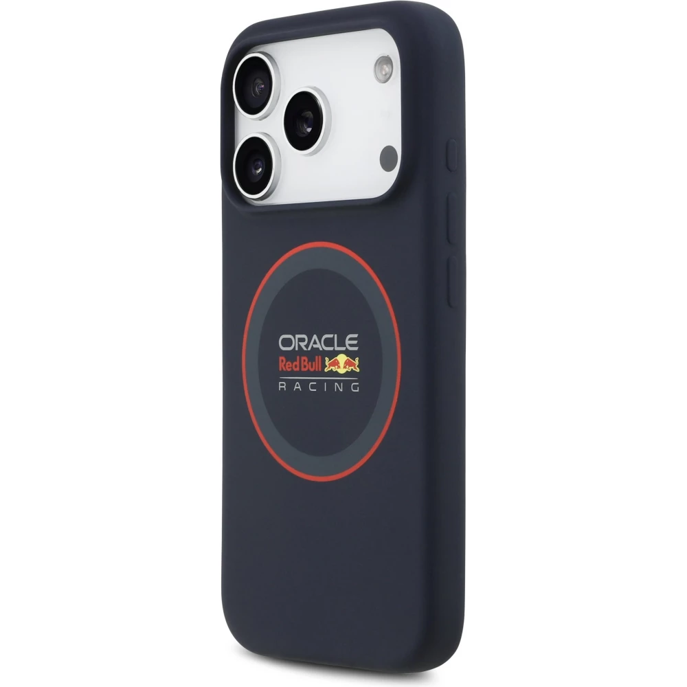 Coque iPhone 17 Pro - Red Bull Racing MagSafe en silicone avec anneau rouge - Bleu