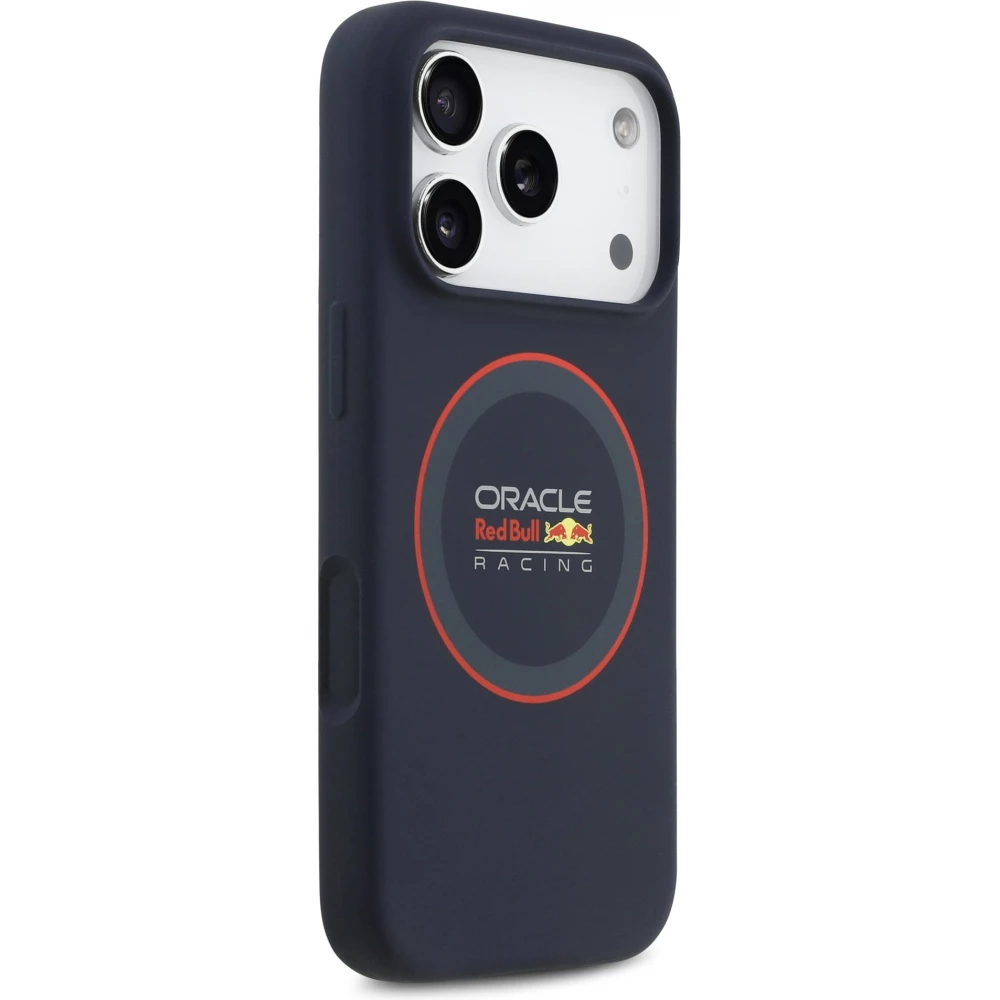 Coque iPhone 17 Pro - Red Bull Racing MagSafe en silicone avec anneau rouge - Bleu