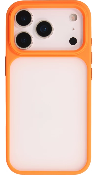 iPhone 17 Pro Case H&uuml;lle - SiliconeEdge Sto&szlig;schutz mit Silikonverst&auml;rkung Metallkn&ouml;pfe und Battereschutz - Orange