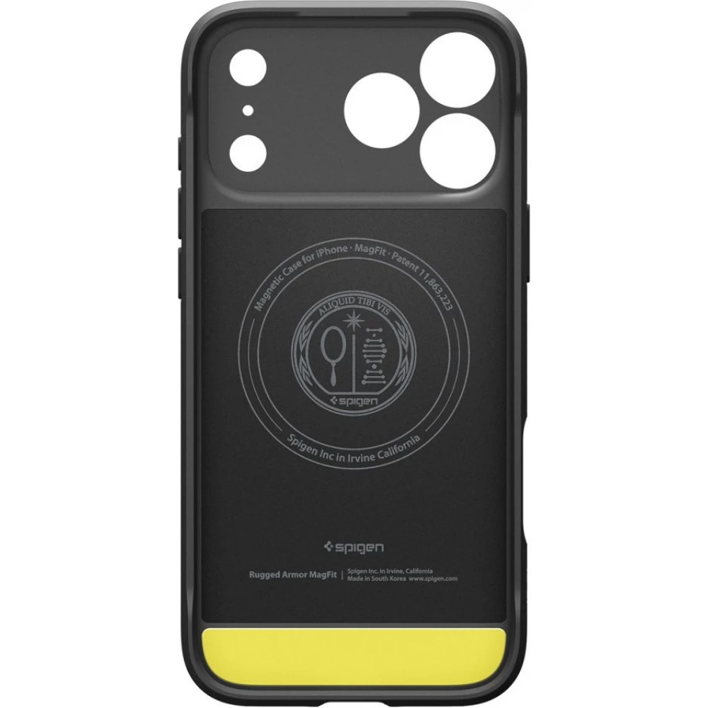 iPhone 17 Pro Case H&uuml;lle - Spigen Rugged Armor MagFit MagSafe kompatibel robust und langlebig - Schwarz