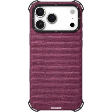 iPhone 17 Pro Max Case Hülle - Youngkit Canvas aus Stoff und mit silikonverstärkten Ecken, kompatibel mit MagSafe - Bordeaux