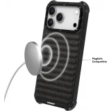 iPhone 17 Pro Max Case Hülle - Youngkit Canvas aus Stoff und mit silikonverstärkten Ecken, kompatibel mit MagSafe - Bordeaux