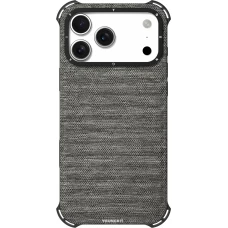 iPhone 17 Pro Max Case Hülle - Youngkit Canvas aus Stoff und mit silikonverstärkten Ecken, kompatibel mit MagSafe - Grau