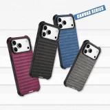 iPhone 17 Pro Max Case Hülle - Youngkit Canvas aus Stoff und mit silikonverstärkten Ecken, kompatibel mit MagSafe - Grau