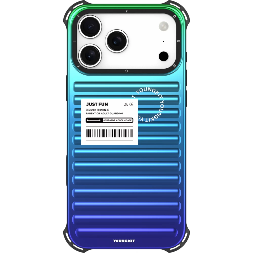 Coque iPhone 17 Pro - Youngkit Secret Color d&eacute;grad&eacute; compatible MagSafe - Bleu