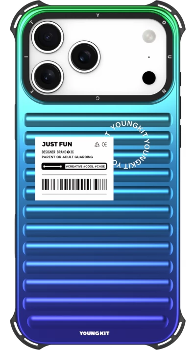 Coque iPhone 17 Pro - Youngkit Secret Color d&eacute;grad&eacute; compatible MagSafe - Bleu