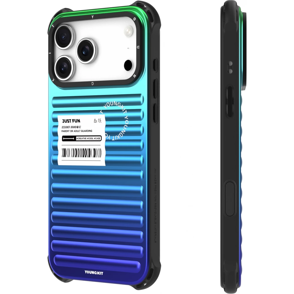 Coque iPhone 17 Pro - Youngkit Secret Color d&eacute;grad&eacute; compatible MagSafe - Bleu