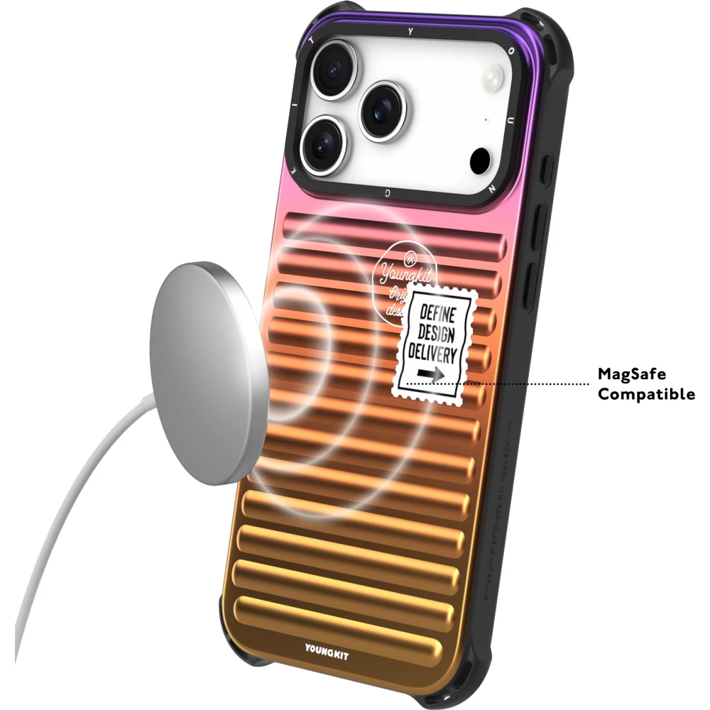Coque iPhone 17 Pro - Youngkit Secret Color d&eacute;grad&eacute; compatible MagSafe - Bleu