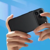 Coque iPhone 17 - Qialino cuir véritable (compatible MagSafe) - Noir