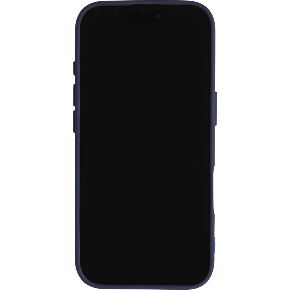 Coque iPhone 17 - Relief ondul&eacute; en silicone souple style original et minimaliste - Bleu