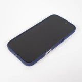Coque iPhone 17 - Relief ondul&eacute; en silicone souple style original et minimaliste - Bleu