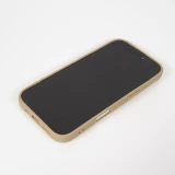 Coque iPhone 17 - Relief ondul&eacute; en silicone souple style original et minimaliste - Brun