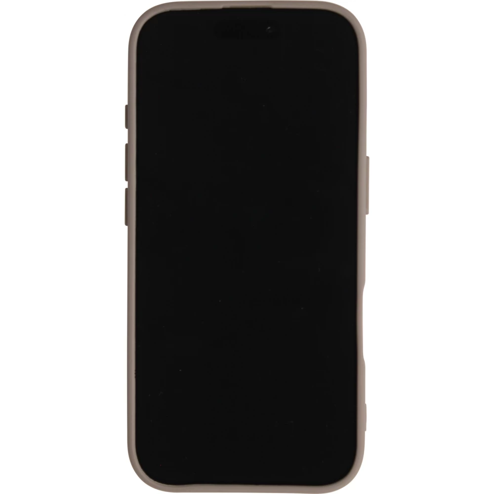 Coque iPhone 17 - Relief ondul&eacute; en silicone souple style original et minimaliste - Gris