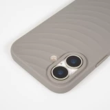 Coque iPhone 17 - Relief ondul&eacute; en silicone souple style original et minimaliste - Gris