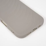 Coque iPhone 17 - Relief ondul&eacute; en silicone souple style original et minimaliste - Gris
