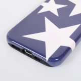 Coque iPhone 16 - Star pop à motif étoiles double protection renforcée avec intérieur en silicone et extérieur en plastique rigide - Bleu